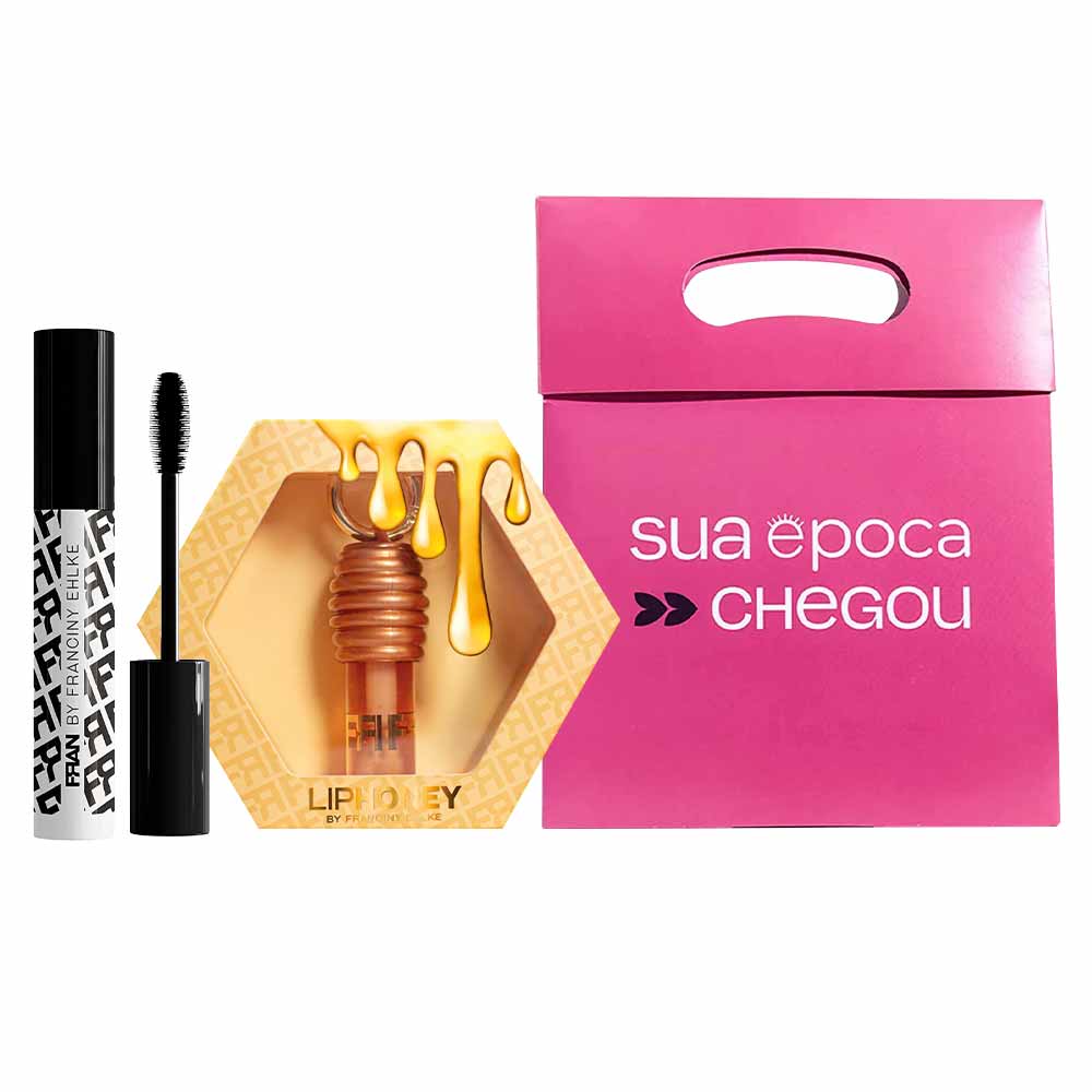 Kit de Natal Franciny Ehlke - Máscara de Cílios + Gloss Labial + Sacola Presenteável